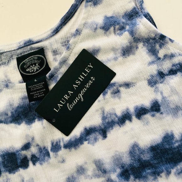 Laura Ashley Other - LAURA ASHLEY Loungewear Navy & White Tie Dye 2 Pc